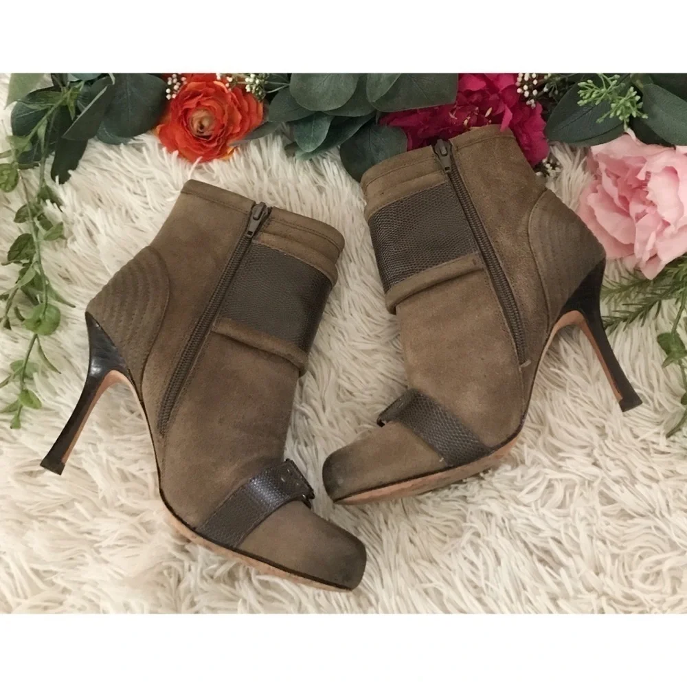 Plenty Tracy Reese Military Leather Buckle Booties​​​​​​